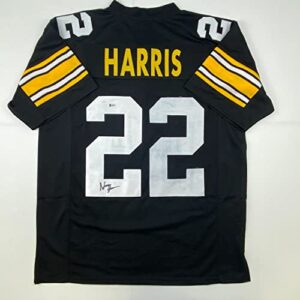 Autographed/Signed Najee Harris Pittsburgh Black Football Jersey Beckett BAS COA