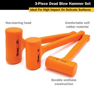 Titan 63143 3-Piece Dead Blow Hammer Set | Includes 16oz, 32oz, 48oz