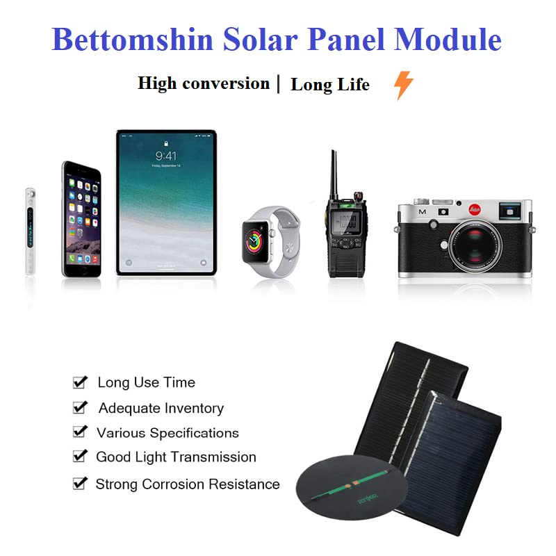 Bettomshin 1Pc 9V 2W Mini Solar Panels Cells, Polycrystalline Solar Cells Micro Solar Panel Module for Light Electric Toys Solar Battery Charger DIY Solar Syatem Kits (4.53" x 4.53"/115mm x 115mm)