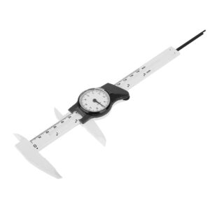 6Inch Vernier Dial Caliper, 0-150mm Plastic Dial Vernier Caliper Ruler Gauge, Plastic Dial Caliper Vernier Caliper Gauge DIY Tools - 0.1mm Read Value Imperial Standard(White)