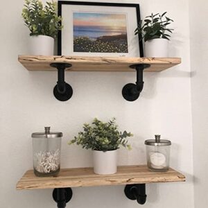 walnut live edge shelves | solid walnut l rustic live edge shelf | rustic gift | wall shelves | rustic home decor | flush mount shelves (18in, walnut (dark brown))