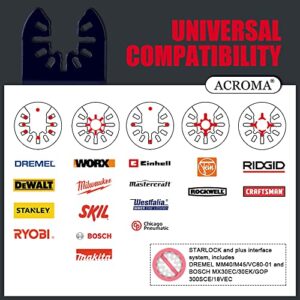 Acroma 5-Piece Carbide Tooth Oscillating Multitool Blades, Superb 0.04” (1.0mm) Thickness, Built for Hardened Materials - Thick Metal, Stainless Steel etc. BMT50005