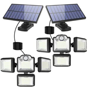awaydark solar lights outdoor motion sensor flood light - solar powered security lights outside waterproof with 4 lighting mode indoor lights for house - led wall light with remote & cord