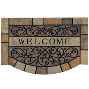 chichic entrance door mat large 24 x 36 inch entry way doormat front door rugs outdoors heavy duty welcome mat, non slip rubber back low profile for garage, patio, high traffic area, vine