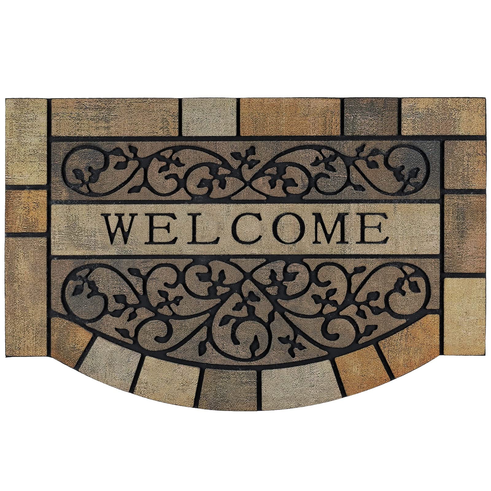 CHICHIC Entrance Door Mat Large 24 x 36 Inch Entry Way Doormat Front Door Rugs Outdoors Heavy Duty Welcome Mat, Non Slip Rubber Back Low Profile for Garage, Patio, High Traffic Area, Vine