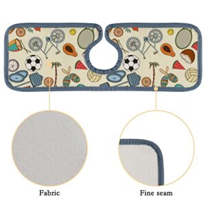 Kitchen Faucet Mats 2 Pieces Summer Vacation Elements Absorbent Faucet Sink Splash Guard Bathroom Counter and RV,Faucet Counter Sink Water Stains Preventer