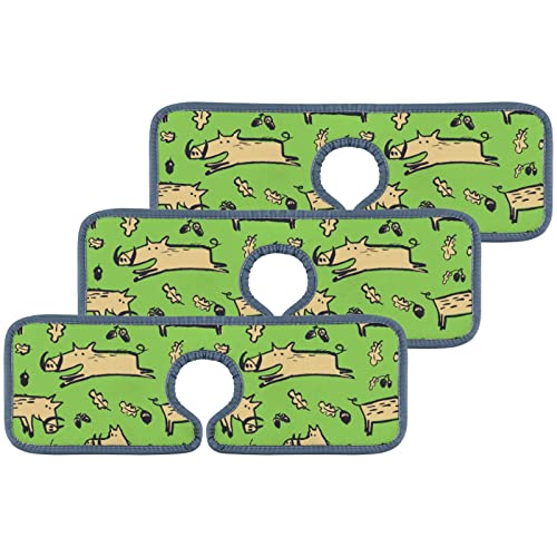 Kitchen Faucet Absorbent Mat 3 Pieces Cute Boars Animals Faucet Sink Splash Guard Bathroom Counter and RV,Faucet Counter Sink Water Stains Preventer