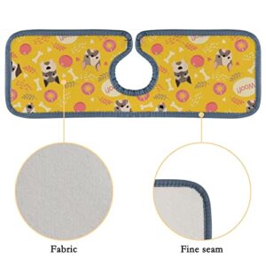Kitchen Faucet Mats 2 Pieces Cute Dogs Funny Animal Faucet Sink Splash Guard Bathroom Counter and RV,Absorbent Faucet Counter Sink Water Stains Preventer