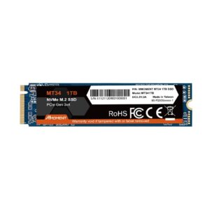 mmoment mt34 1tb pcie gen3 nvme m.2 2280 internal solid state drive, gen3.0x4, read speed up to 2000mb/s, for laptop and pc desktop