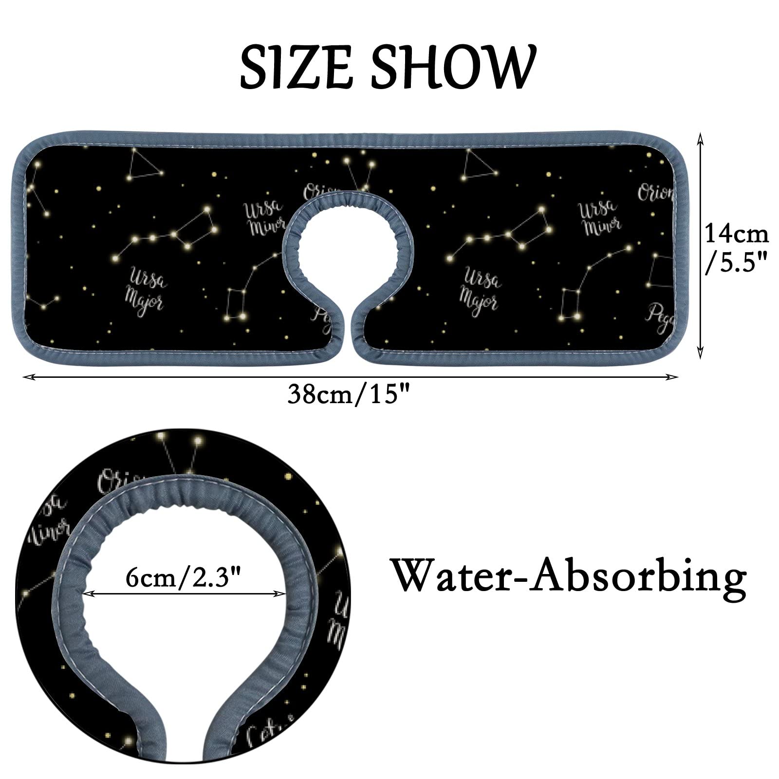 Kitchen Faucet Mats 4 Pieces Constellations Absorbent Faucet Sink Splash Guard Bathroom Counter and RV,Faucet Counter Sink Water Stains Preventer