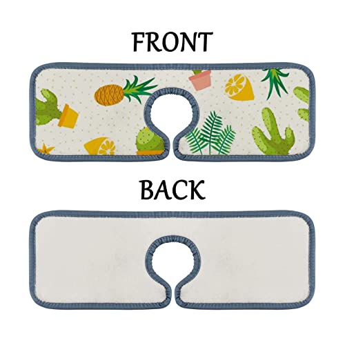 Kitchen Faucet Absorbent Mat 2 Pieces Cacti Palants Faucet Sink Splash Guard Bathroom Counter and RV,Faucet Counter Sink Water Stains Preventer