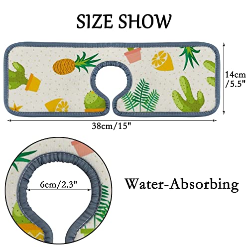 Kitchen Faucet Absorbent Mat 2 Pieces Cacti Palants Faucet Sink Splash Guard Bathroom Counter and RV,Faucet Counter Sink Water Stains Preventer