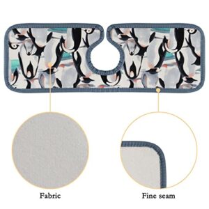 Kitchen Faucet Mats 4 Pieces Watercolor Penguins Absorbent Faucet Sink Splash Guard Bathroom Counter and RV,Faucet Counter Sink Water Stains Preventer