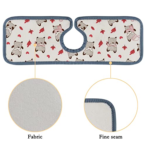 Absorbent Kitchen Faucet Mat 4 Pieces Foxes Animal Funny Faucet Sink Splash Guard Bathroom Counter and RV,Faucet Counter Sink Water Stains Preventer