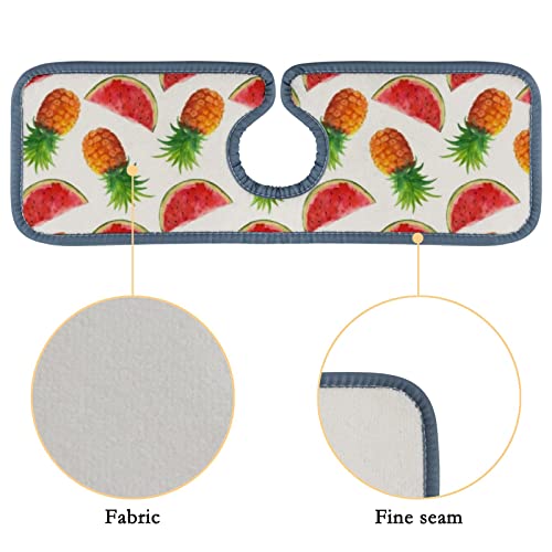 Absorbent Kitchen Faucet Mats 2 Pieces Watercolor Pineapple And Watermelon Faucet Sink Splash Guard Bathroom Counter and RV,Faucet Counter Sink Water Stains Preventer