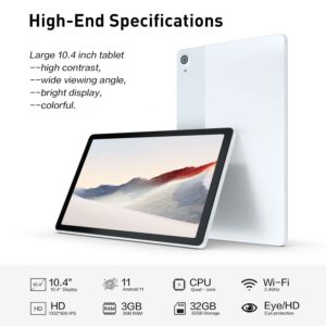 neoregent Tablet 10.4 inch 3GB RAM 32GB ROM WiFi 6 Android 11 6000mAh HD 1332 * 800 Quad Core Tablets (Silver)