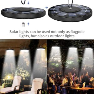 Solar Flagpole Light, Newest 132 LED 3X Brighter Outdoor Flagpole Light, Flag Cover Waterproof Solar Flag Night Light for Ground Pole 15-25ft, 10-12 Hour Dusk to Dawn Auto On/Off, 3 Lighting Modes