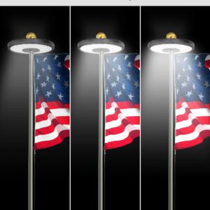 Solar Flagpole Light, Newest 132 LED 3X Brighter Outdoor Flagpole Light, Flag Cover Waterproof Solar Flag Night Light for Ground Pole 15-25ft, 10-12 Hour Dusk to Dawn Auto On/Off, 3 Lighting Modes