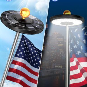 Solar Flagpole Light, Newest 132 LED 3X Brighter Outdoor Flagpole Light, Flag Cover Waterproof Solar Flag Night Light for Ground Pole 15-25ft, 10-12 Hour Dusk to Dawn Auto On/Off, 3 Lighting Modes