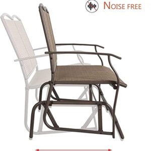 ALIMORDEN Patio Wicker Swing Glider Bench for 2 Person, Outdoor Sturdy Steel Frame Rocking Lounge Chair, Weather Resistant Rattan Chair for Garden, Backyard, Porch, Brown