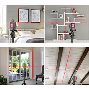 ENVENTOR Laser Level, 50ft Red Self Leveling Laser Level with Horizontal Vertical 2 Line Laser Tool 360° for Wall Picture Hanging, Waterproof Cross Line Laser Outdoor, Battery Carrying Bag Included