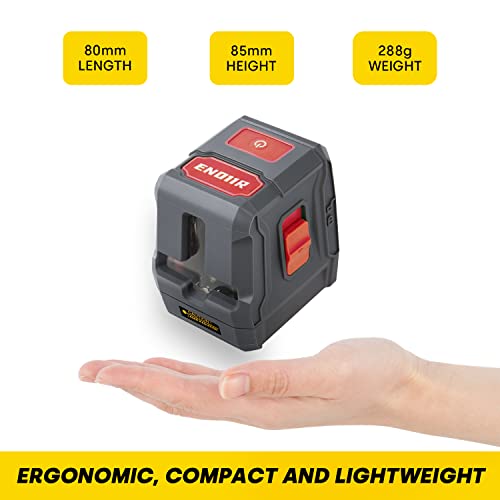 ENVENTOR Laser Level, 50ft Red Self Leveling Laser Level with Horizontal Vertical 2 Line Laser Tool 360° for Wall Picture Hanging, Waterproof Cross Line Laser Outdoor, Battery Carrying Bag Included