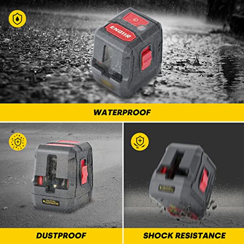 ENVENTOR Laser Level, 50ft Red Self Leveling Laser Level with Horizontal Vertical 2 Line Laser Tool 360° for Wall Picture Hanging, Waterproof Cross Line Laser Outdoor, Battery Carrying Bag Included