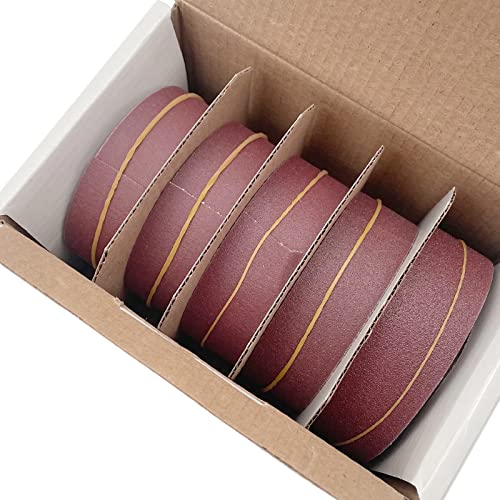 QYQRQF Emery Cloth Roll, 5 Grits Abrasive Sandpaper Rolls Assorted Sand Paper with Dispenser for Woodworking Automotive Metal Polishing, 150 240 320 400 600 Grits Per Roll 6 Meters