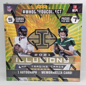 2021 panini illusions nfl football mega box (35 cards) one autograph or memorabilia card