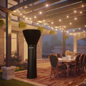 EAST OAK Patio Heater Covers with 300D Oxford Fabric, Zipper, Storage Bag, Waterproof, Dustproof, Wind-Resistant, Sunlight-Resistant, Snow-Resistant, 89'' Height x 33" Dome x 19" Base, Black, 1 Pack