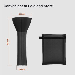 EAST OAK Patio Heater Covers with 300D Oxford Fabric, Zipper, Storage Bag, Waterproof, Dustproof, Wind-Resistant, Sunlight-Resistant, Snow-Resistant, 89'' Height x 33" Dome x 19" Base, Black, 1 Pack