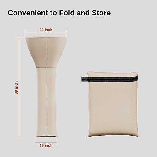 EAST OAK Patio Heater Covers with 300D Oxford Fabric, Zipper, Storage Bag, Waterproof, Dustproof, Wind-Resistant , Sunlight-Resistant, Snow-Resistant, 89'' Height x 33" Dome x 19" Base, Beige, 1 Pack