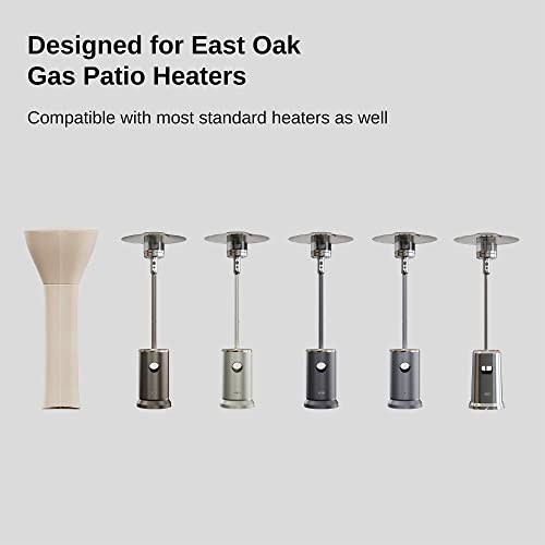 EAST OAK Patio Heater Covers with 300D Oxford Fabric, Zipper, Storage Bag, Waterproof, Dustproof, Wind-Resistant , Sunlight-Resistant, Snow-Resistant, 89'' Height x 33" Dome x 19" Base, Beige, 1 Pack