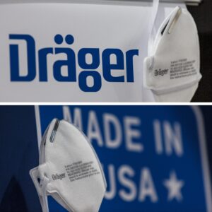 Dräger X-plore 1750 C N95 respirator mask made in the US | 20 NIOSH-approved respirators, universal fit
