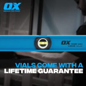 OX TOOLS Trade 36-Inch Aluminum "I" Beam Level with Vial Window | Magnetic & Reinforced End Caps