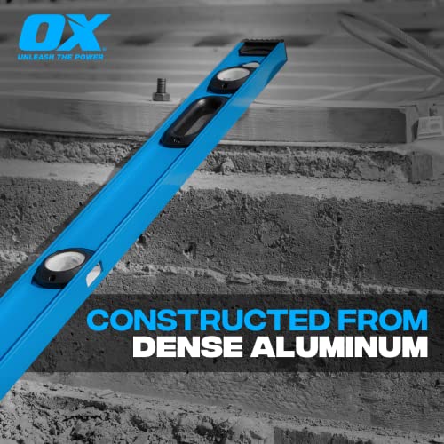 OX TOOLS Trade 36-Inch Aluminum "I" Beam Level with Vial Window | Magnetic & Reinforced End Caps