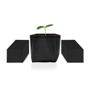 ac infinity nursery bags 1 gallon, non-woven fabric growing pouches, 50-pack biodegradable plant pots for seed starting, soil transplant, home garden supply