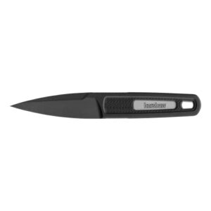 kershaw electron fixed blade knife, 2.4 inch blade with black sleeve dagger design, made with pa-66 nylon, project atom