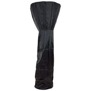 sunnydaze 7-foot patio heater cover - black 210d pvc - top to bottom zipper closure - for use with standup propane heaters