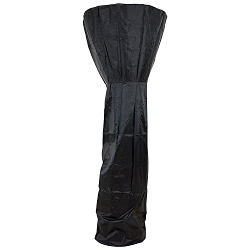 Sunnydaze 7-Foot Patio Heater Cover - Black 210D PVC - Top to Bottom Zipper Closure - For Use with Standup Propane Heaters