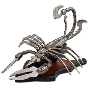 snake eye scorpion fantasy-dagger with wooden display stand (stringer)