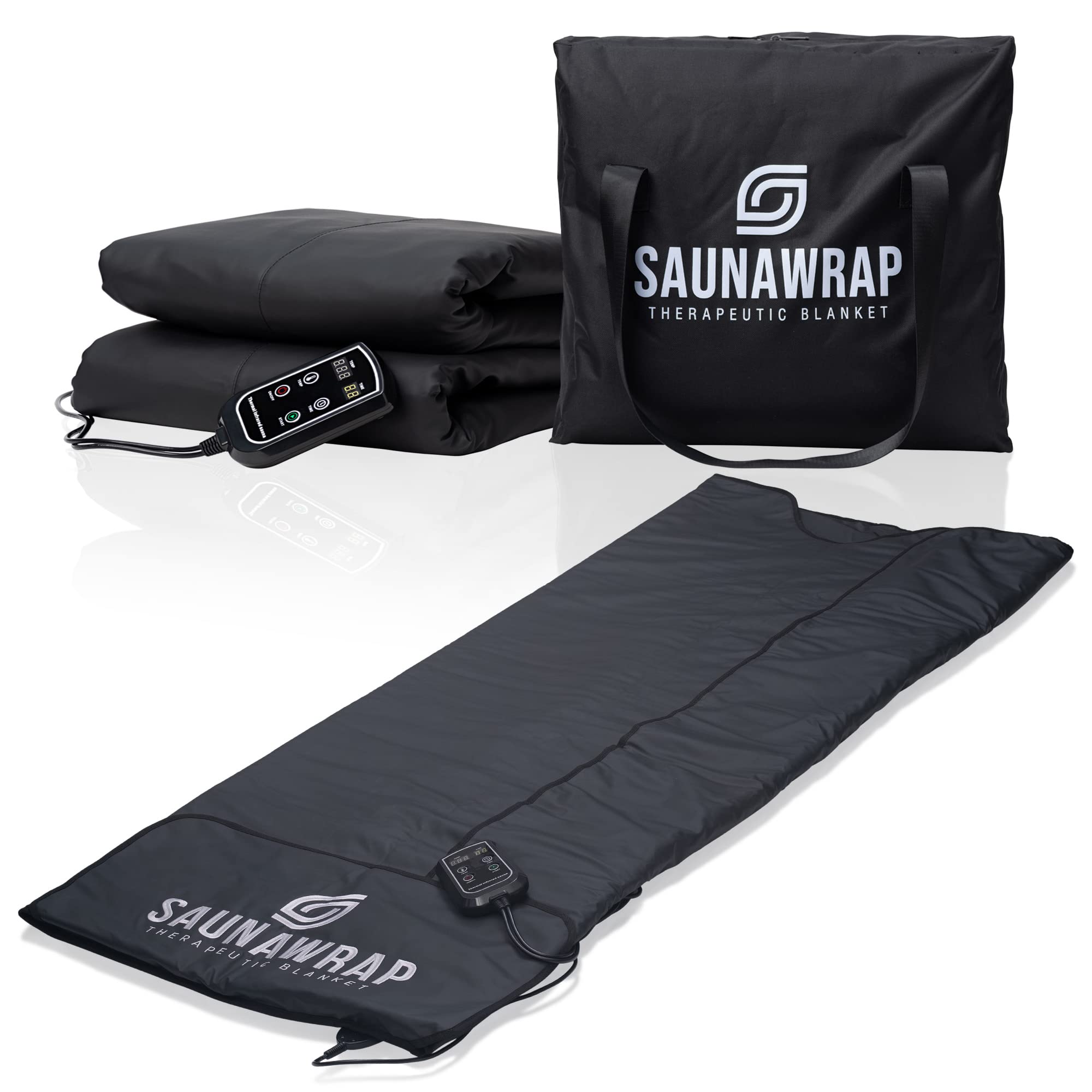 SaunaWrap Infrared Sauna Blanket - Personal Sauna for Home Therapy - Portable Full Body Detox - Body Relief and Deeper Sleep - Temperatures up to 176°F - Sweatproof - Easy to Clean - 74” Length