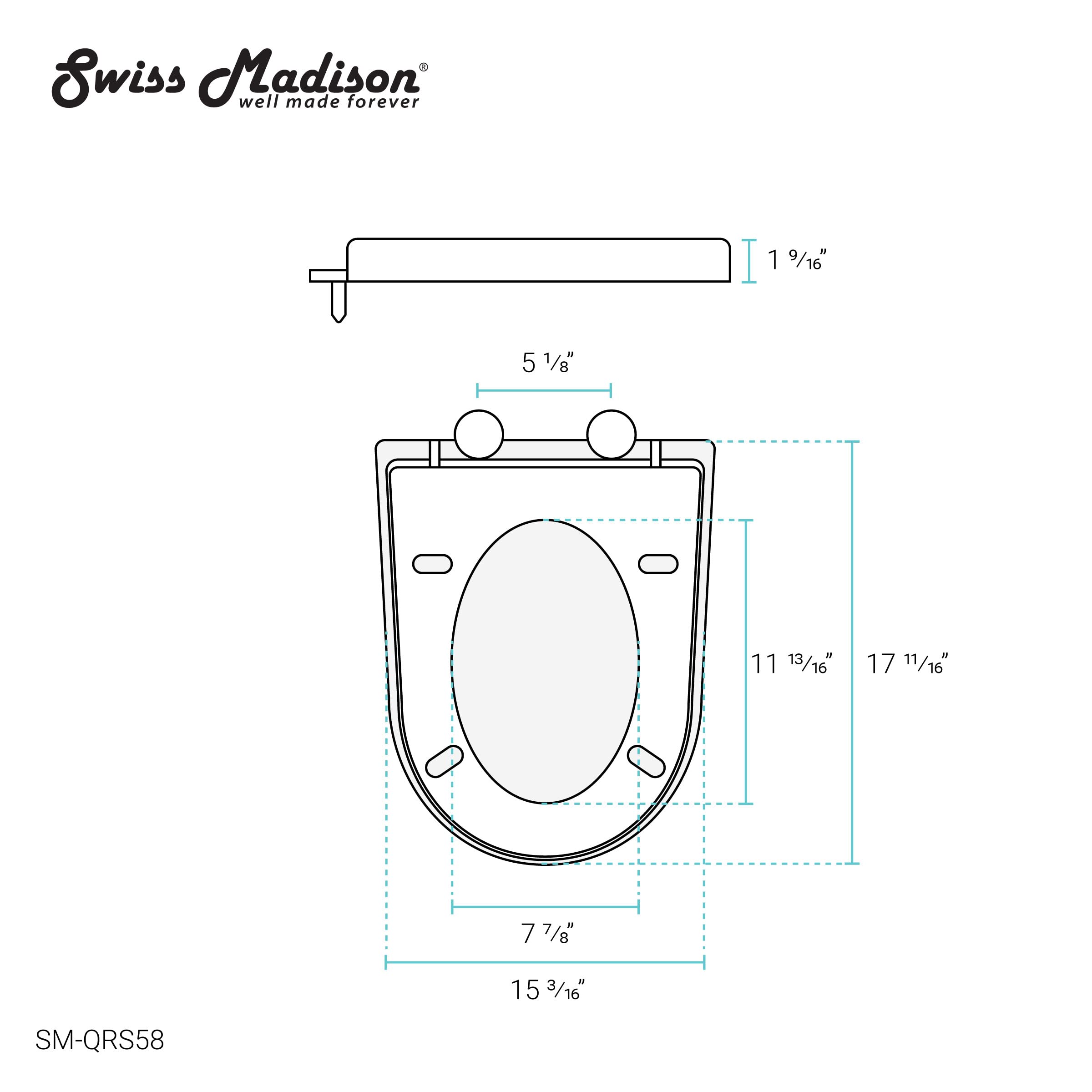 Swiss Madison Well Made Forever SM-QRS58, Quick-Release UF Seat for St. Tropez Vortex™ flush Toilets, White