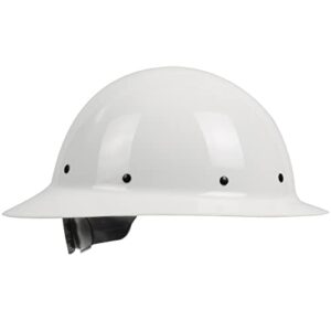 dynamic wolfjaw fiberglass full brim hard hat with wheel ratchet, 8 point suspension, ansi/isea z89.1 type 1 certified, glass g electrical rating, white (280-hp1481r-01)