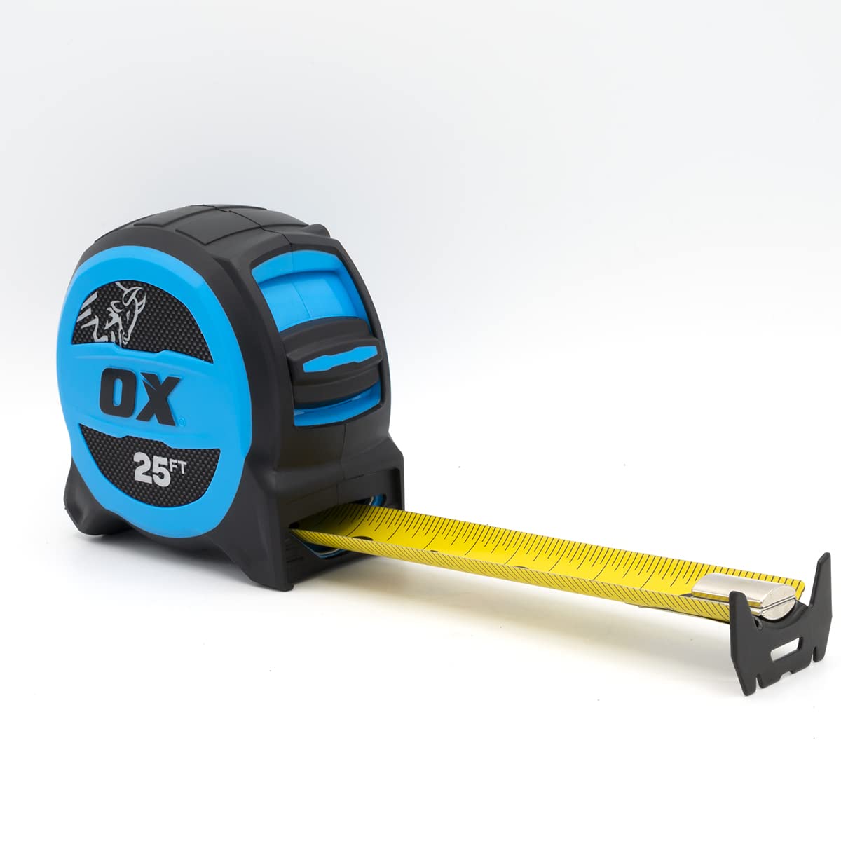 OX Tools Pro TUFF Blade 25 Ft Tape Measure - 1 ¼-Inch Wide Blade, Dual Magnetic Wide Hook & Double Sided Nylon Coated Blade, 13 ft Stand Out, OX-P506025