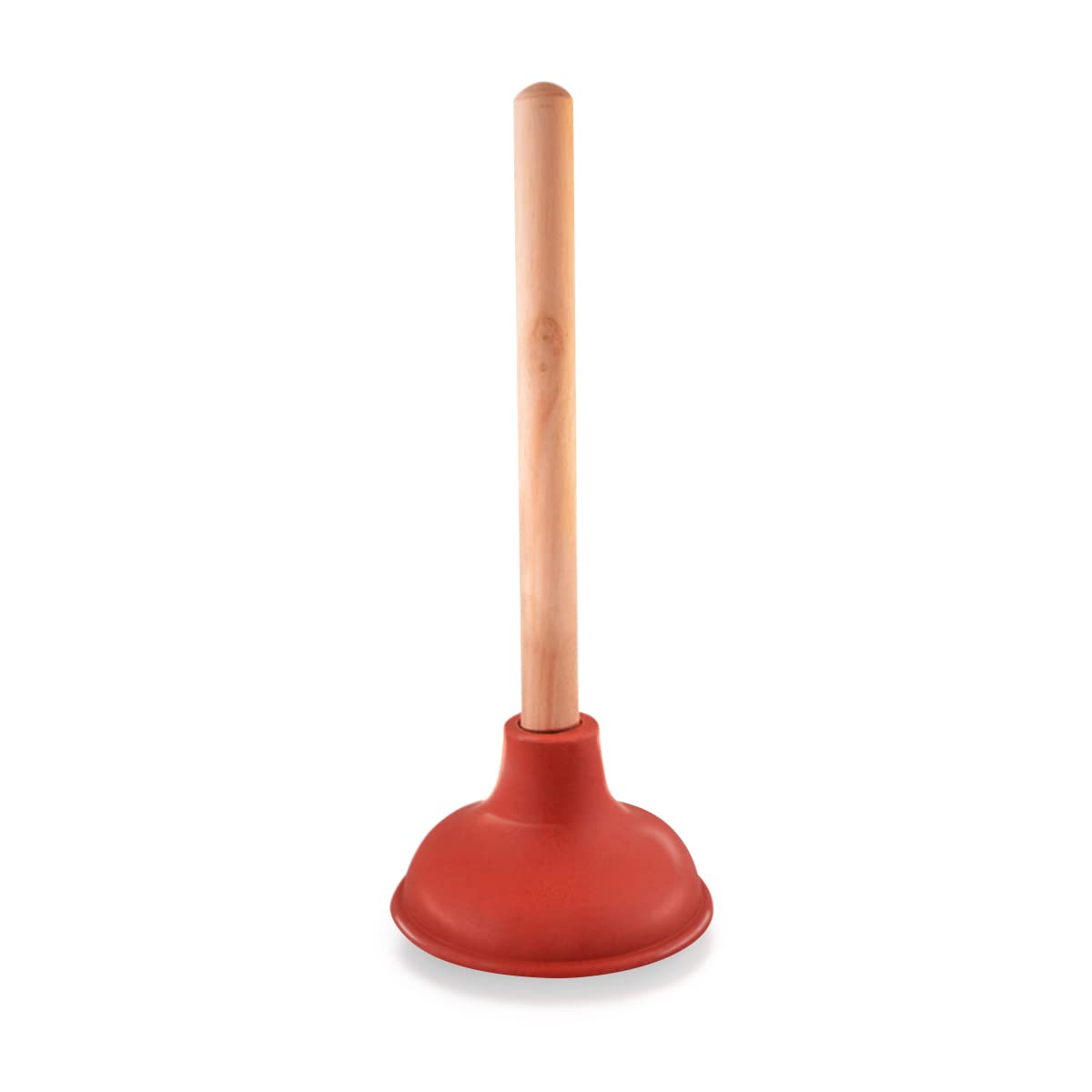 SUPPLYGIANT SU3222 Sink Plunger - Heavy Duty Rubber Plunger for Bathroom - Small Plunger for Sink with 9” Wooden Handle to Fix Clogged Basins and Tubs