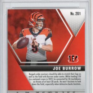 Graded 2020 Panini Mosaic Joe Burrow #201 Rookie RC Football Card PSA 9 Mint