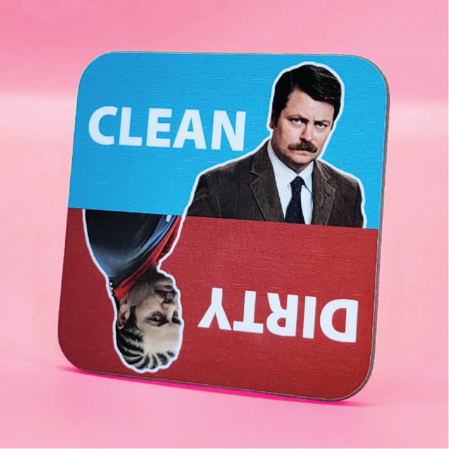 Ron Swanson Dirty Clean Dishwasher Magnet