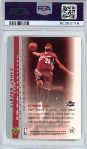 Graded 2003-04 Upper Deck UD LeBron James #5 Phenomenal Beginning Rookie RC Basketball Card PSA 10 Gem Mint