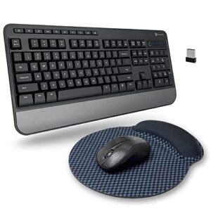 x9 wireless keyboard and mouse combo - 3 in 1 workflow trio - 114 key cordless keyboard and mouse combo with mouse pad - 2.4g usb wireless mouse keyboard combo for laptop, computer, pc & chrome